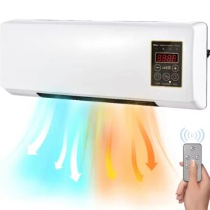 Racitor de aer portabil 2 in 1, 1800W, termostat electronic, display LED, timer, functii de racire si incalzire, suport pentru uscare haine, suport agatat in perete, telecomanda