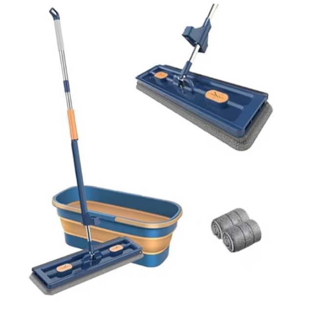Set galeata si mop cu cap microfibra, rotire 360 grade
