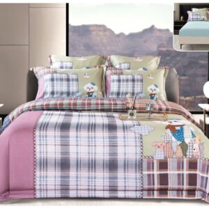 Lenjerie de pat din satin gros, 6 piese, design modern