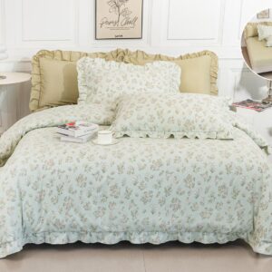 Lenjerie de pat din satin gros, 6 piese, verde menta